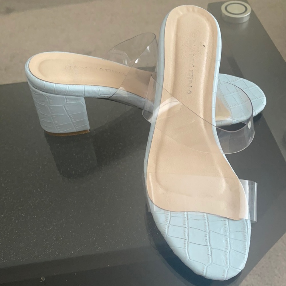 Blue heels shoes